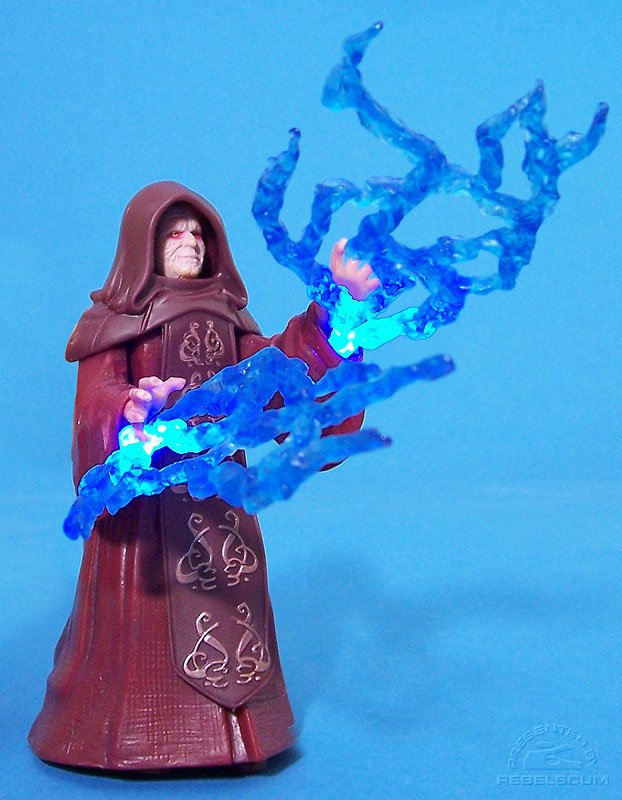 Emperor Palpatine changes to Darth Sidious and lights up!