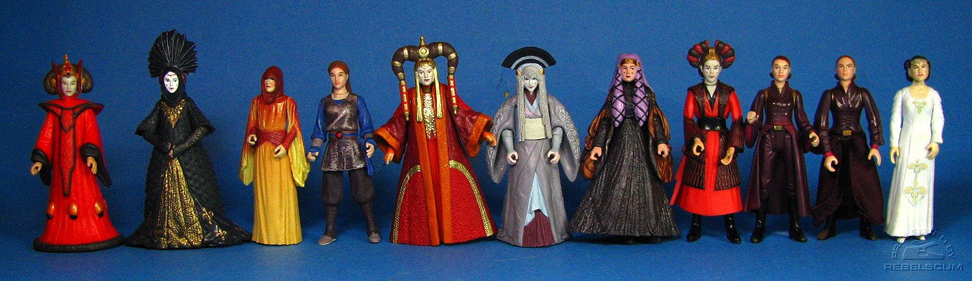 The many looks of Queen Amidala from Episode I<br>(Technically, 3 of these are handmaidens)
