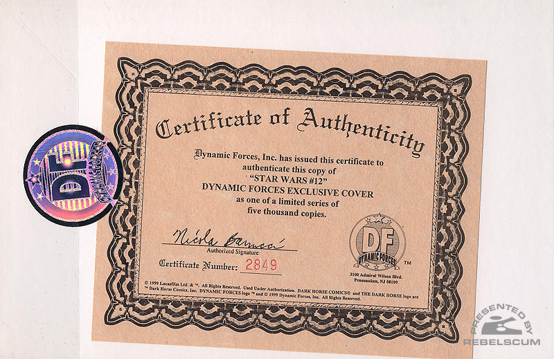 Star Wars 12 (Certificate of Authenticity)