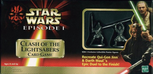 CLASH OF THE LIGHTSABERS Card Game<br>Includes exclusive Qui-Gon Jinn and Darth Maul pewter figures